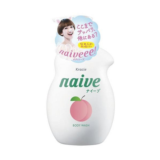 肌美精Naive沐浴露 Kracie Naive Body Soap 530ml 桃叶 Hoja de melocotón